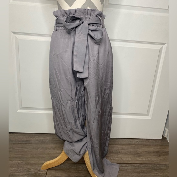 J. Crew Point Sur Size 4 Gray Paper Bag Gray Pant - Picture 5 of 10